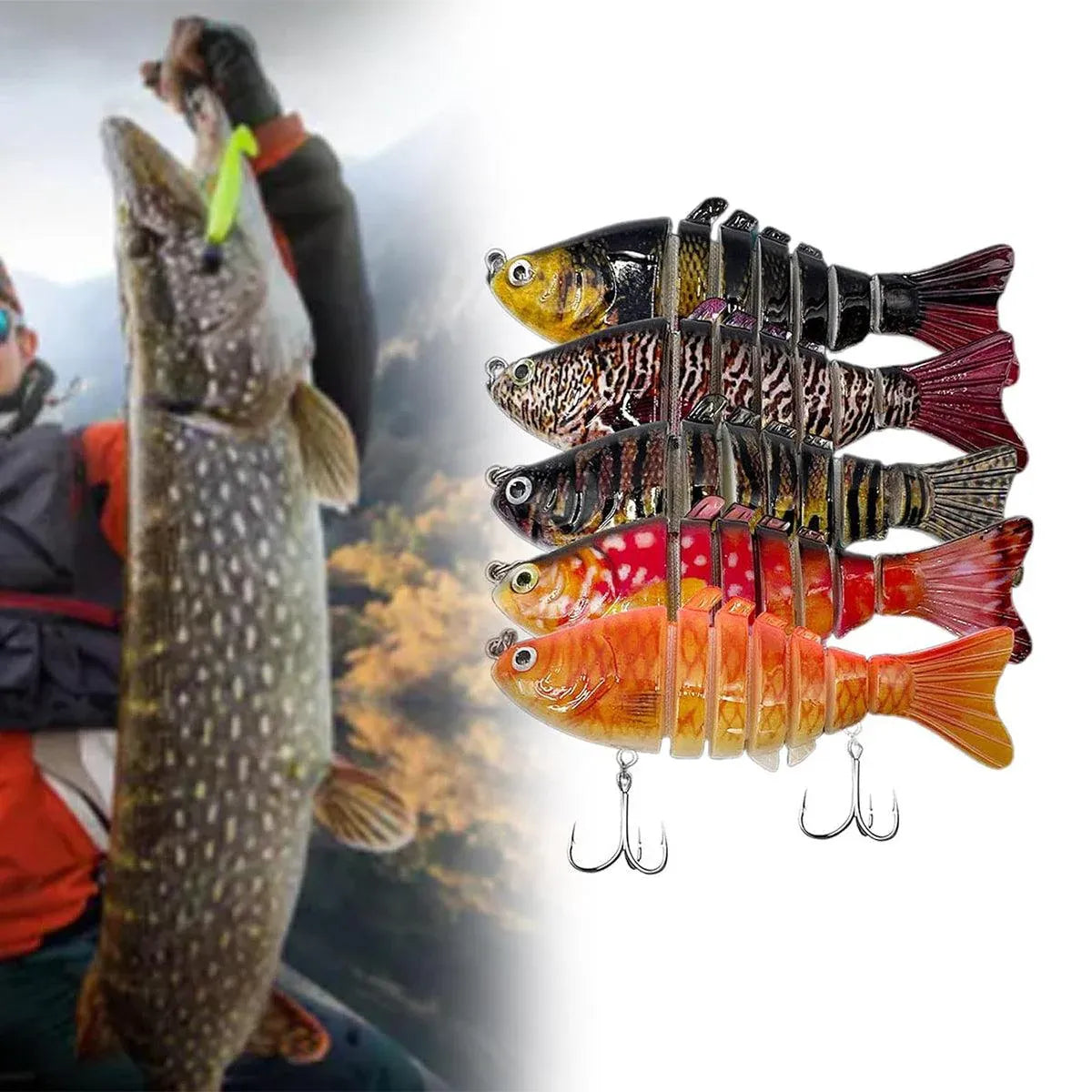 5PCS Faux Lure Set Fish Hard Fake Bait Fishing Lures Artificial Bait Tackle Gear