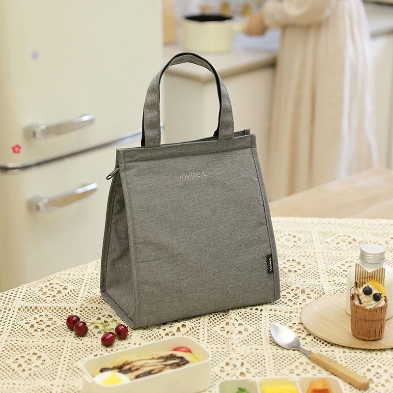 M Size Lunch Bag Thermal Insulated Box Bento Pouch Food Tote Work School Picnic - Navy