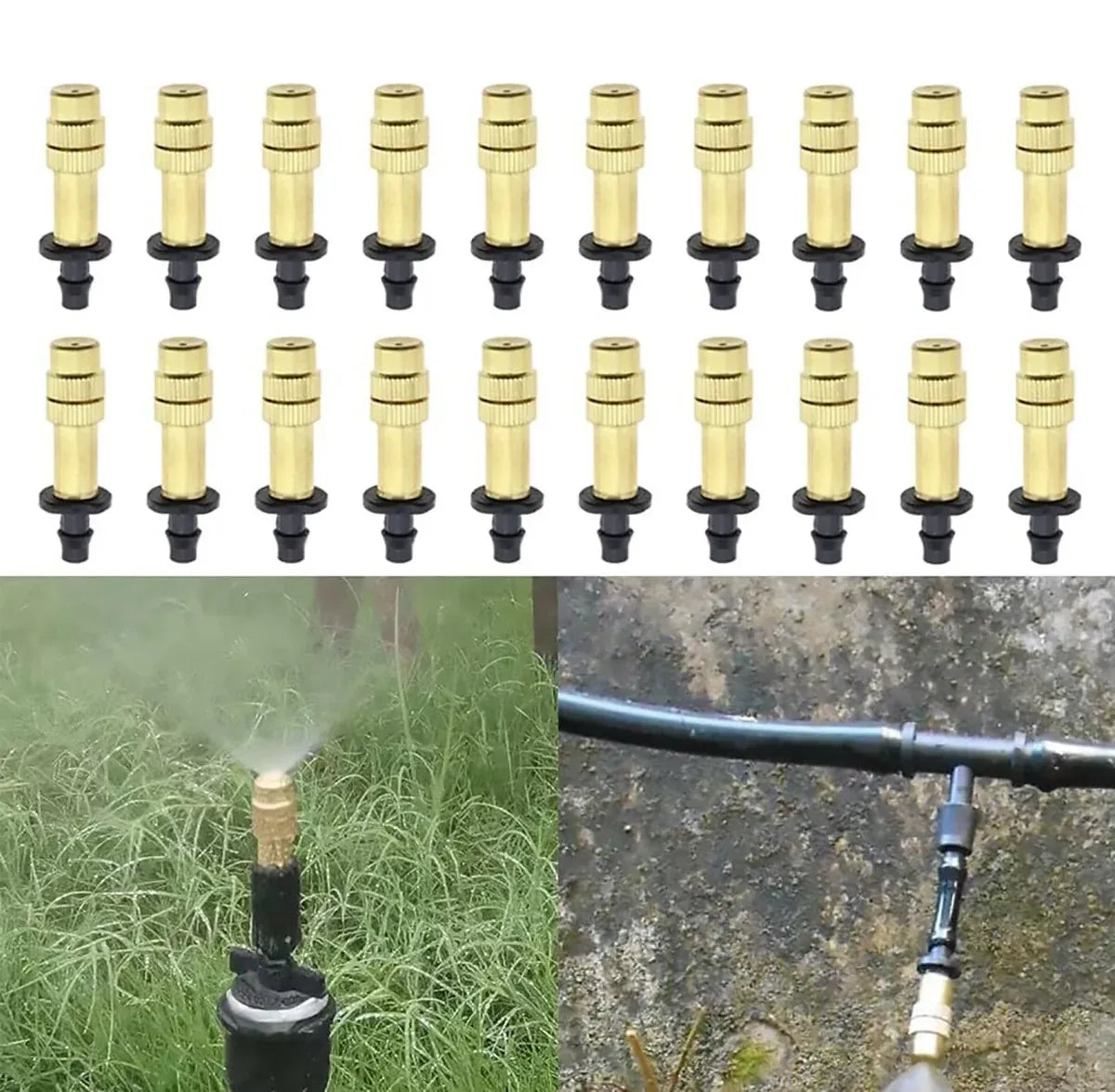 10pcs Adjustable Atomizing Copper Nozzles for Garden Watering Spraying