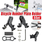 5Sets Bicycle Number Plate Bracket Headlight Mount Road Racing Bike Accessories
