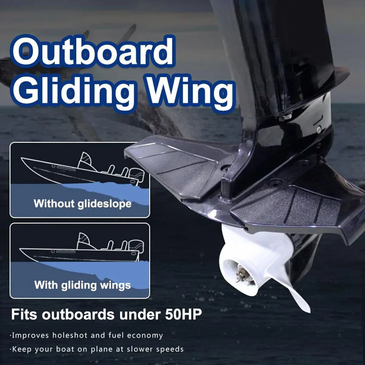 Outboard Engine Hydrofoil Stabilizer Marine Tail Wing Plate for Boat Motor Parts