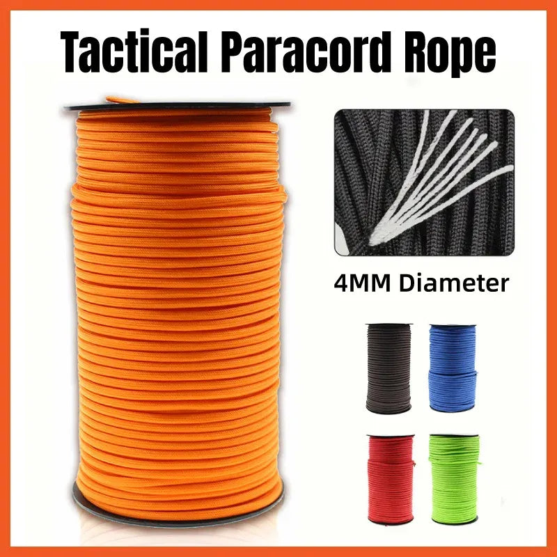 100m Paracord Outdoor Camping Binding Braided Rope Survival Gear Hiking Rope - Blue