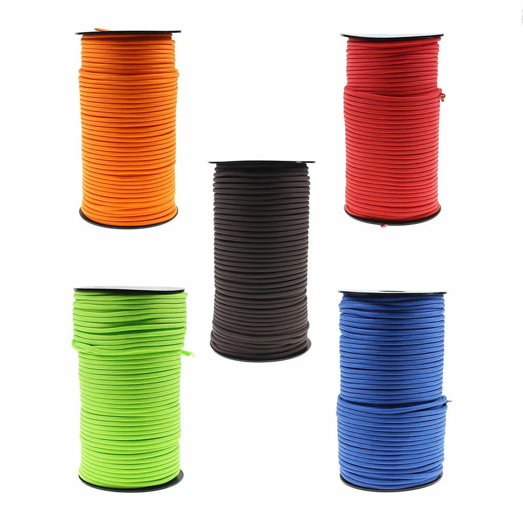 100m Paracord Outdoor Camping Binding Braided Rope Survival Gear Hiking Rope - Red