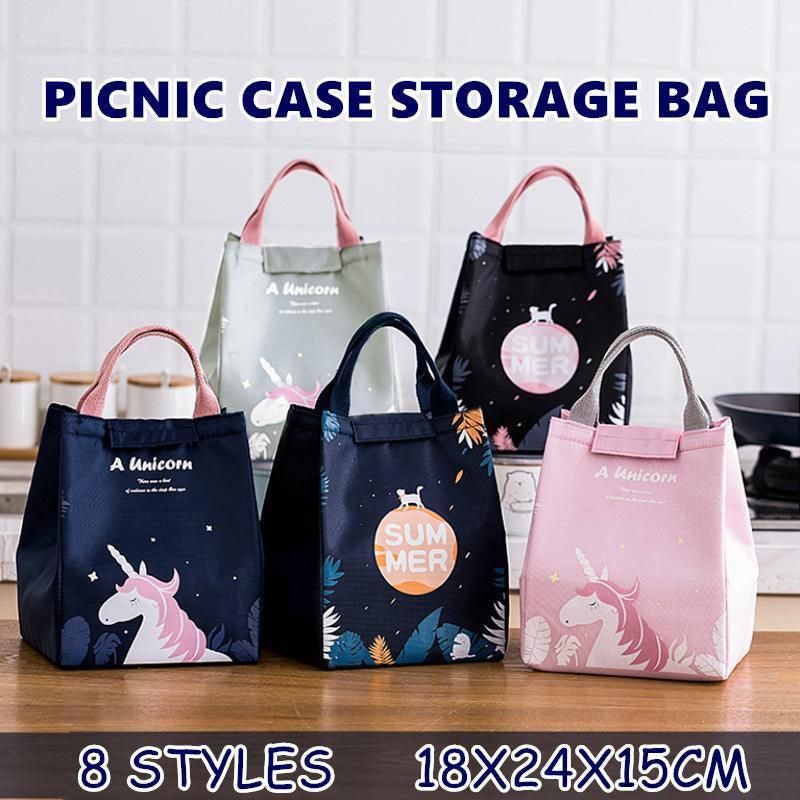 Portable Insulated Thermal Lunch Box Carry Tote Picnic Case Storage Bag 18x24x15cm - E07 (18x24x15cm)