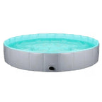 Pet Swimming Pool Foldable Portable Pool for Dogs Outdoor Summer Play - Grey-120x30cm