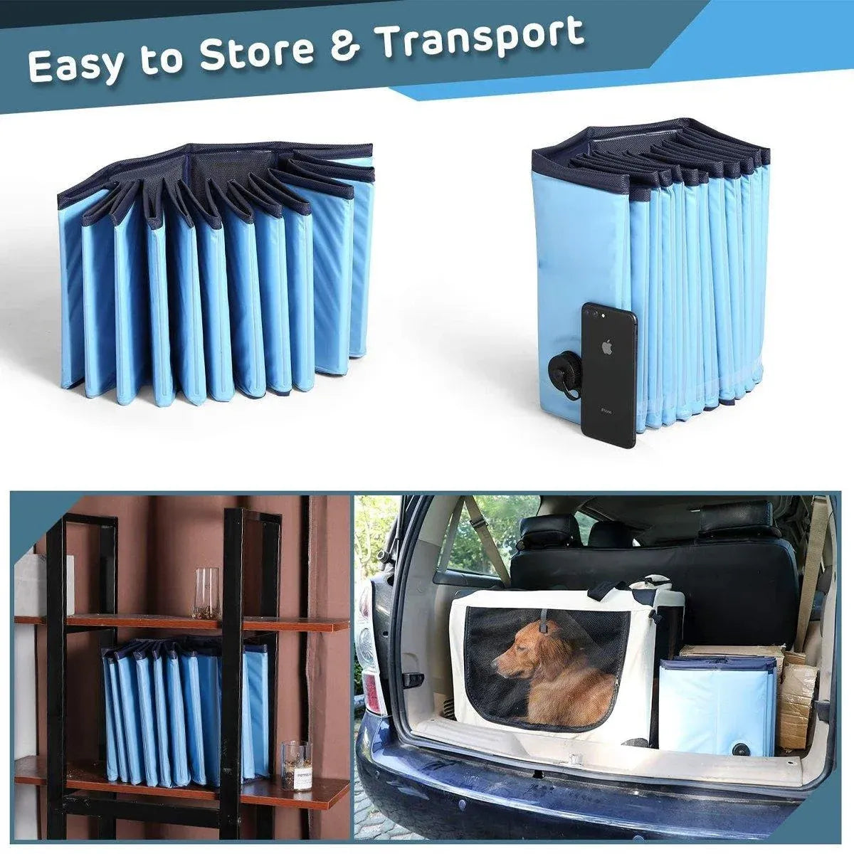 Pet Swimming Pool Foldable Portable Pool for Dogs Outdoor Summer Play - Grey-120x30cm
