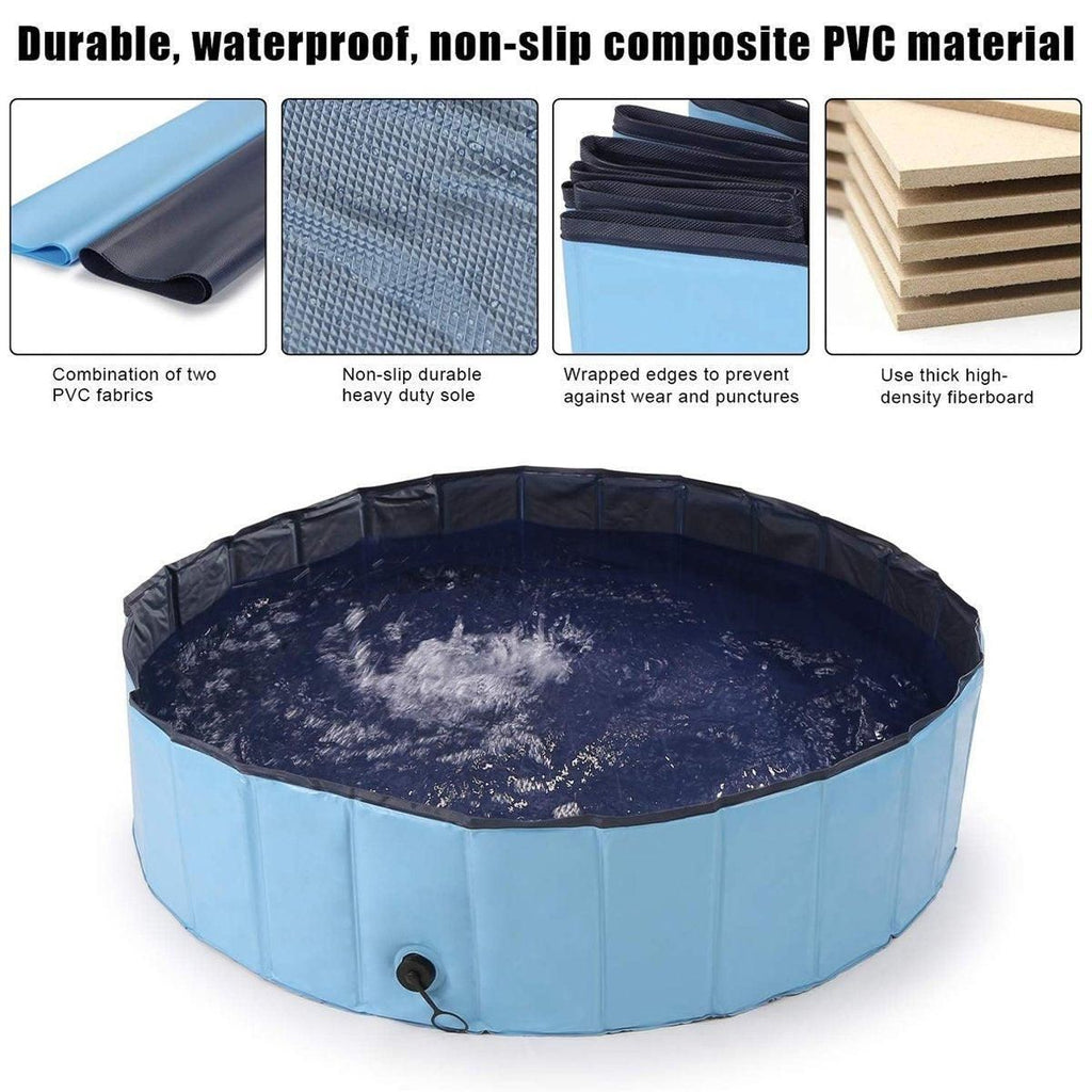 Pet Swimming Pool Foldable Portable Pool for Dogs Outdoor Summer Play - Grey-80x20cm
