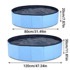 Pet Swimming Pool Foldable Portable Pool for Dogs Outdoor Summer Play - Blue-80x20cm