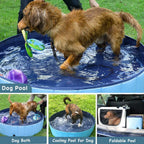 Pet Swimming Pool Foldable Portable Pool for Dogs Outdoor Summer Play - Blue-80x20cm