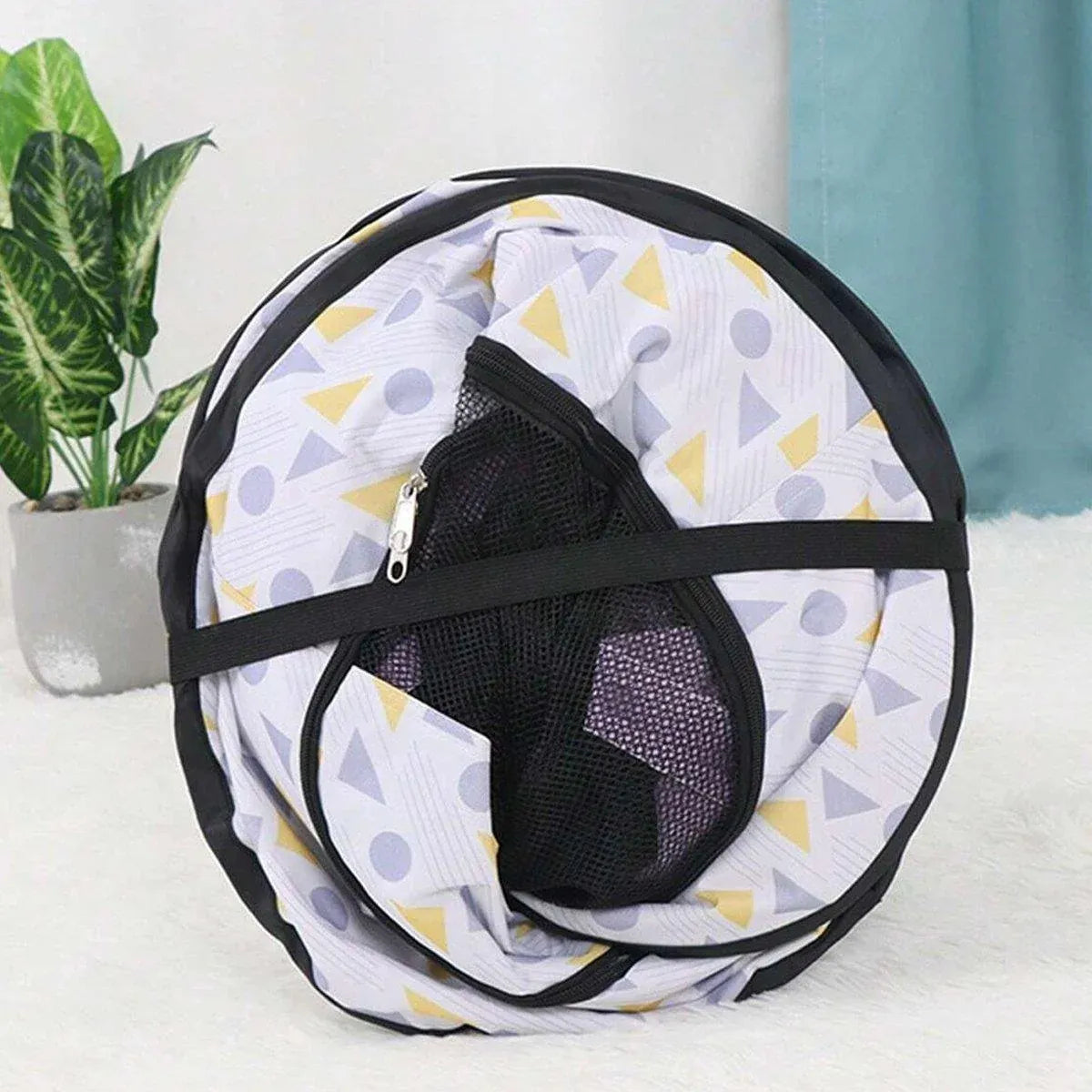 Foldable Cat Dog Kennel Pet Delivery Cage Portable Pet Fence Tent - Cyan-L