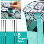 Foldable Cat Dog Kennel Pet Delivery Cage Portable Pet Fence Tent - Cyan-L
