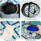 Foldable Cat Dog Kennel Pet Delivery Cage Portable Pet Fence Tent - Cyan-L