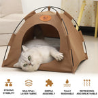 Folding Camping Pet Tent for Cats Puppy Bed Indoor Cat Nest Dog Cave Style House - Grey