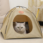 Folding Camping Pet Tent for Cats Puppy Bed Indoor Cat Nest Dog Cave Style House - Grey