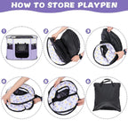 Foldable Cat Dog Kennel Pet Delivery Cage Portable Pet Fence Tent - Purple-L