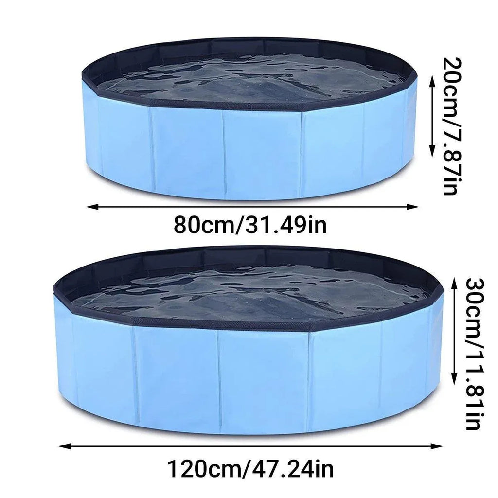 Pet Swimming Pool Foldable Portable Pool for Dogs Outdoor Summer Play - Blue-120x30cm