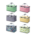 Foldable Picnic Basket Outdoor Camping Carrying Basket Portable Food Storage - Navy