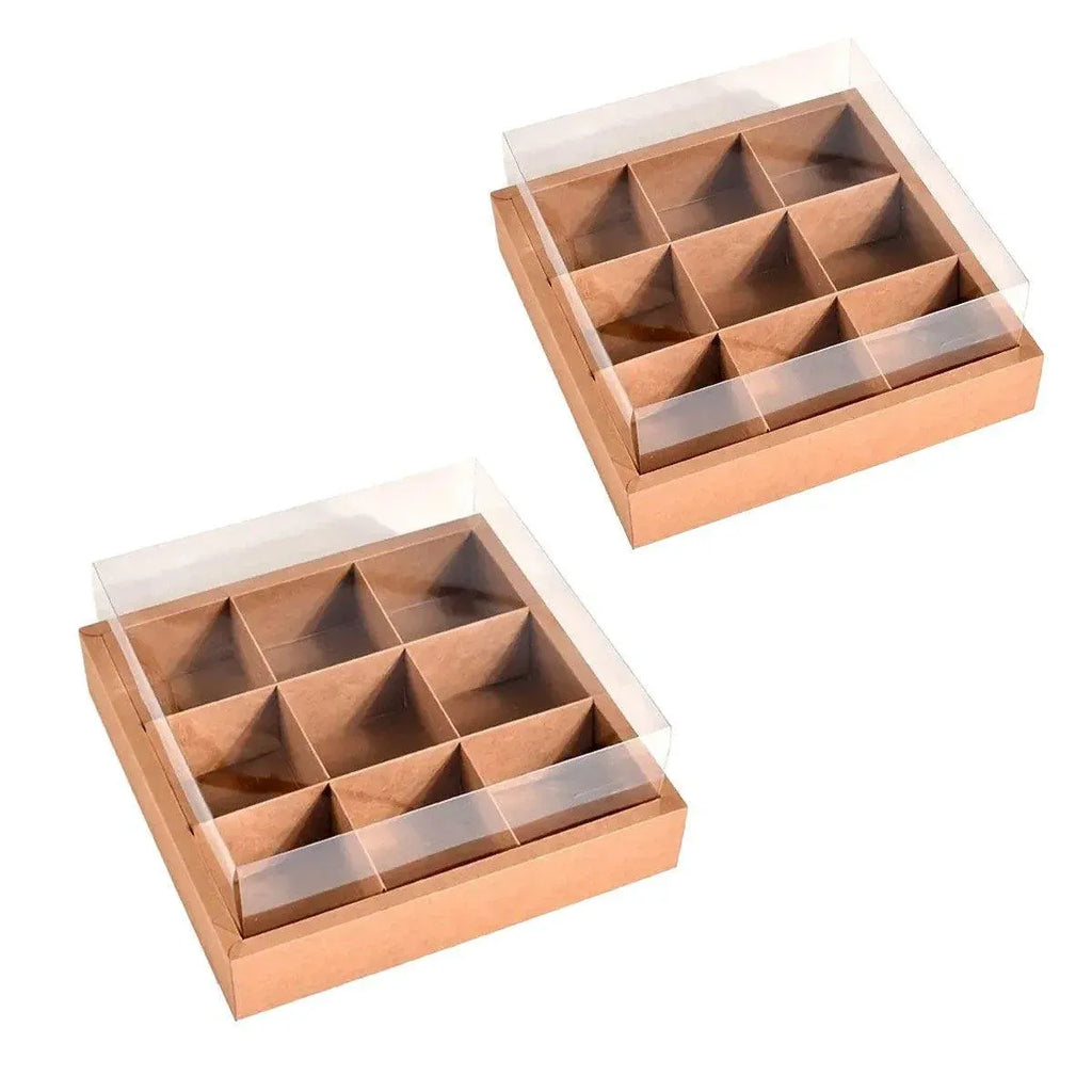 5PCS Kraft Paper Lunch Boxes Picnic Camping Food Containers Bento Sushi Packing - L-5Pcs