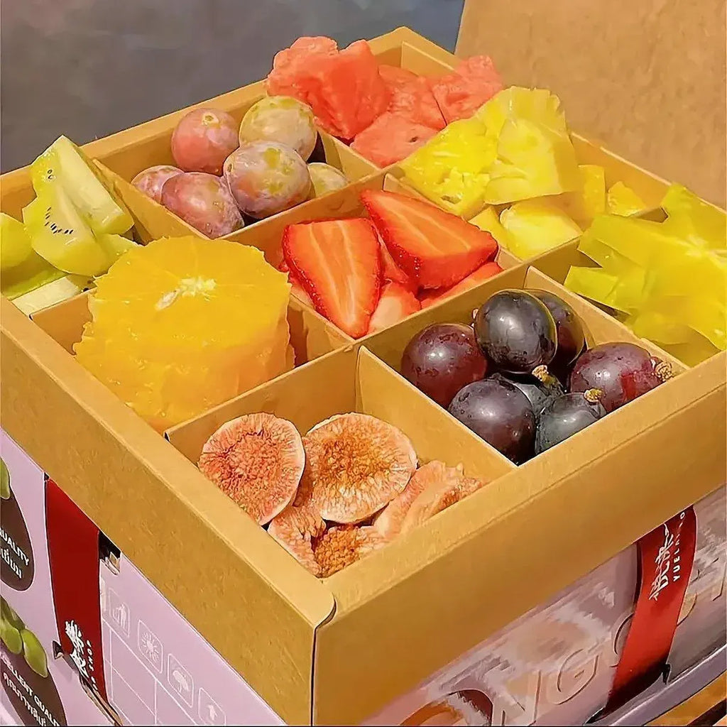 5PCS Kraft Paper Lunch Boxes Picnic Camping Food Containers Bento Sushi Packing - S-5Pcs