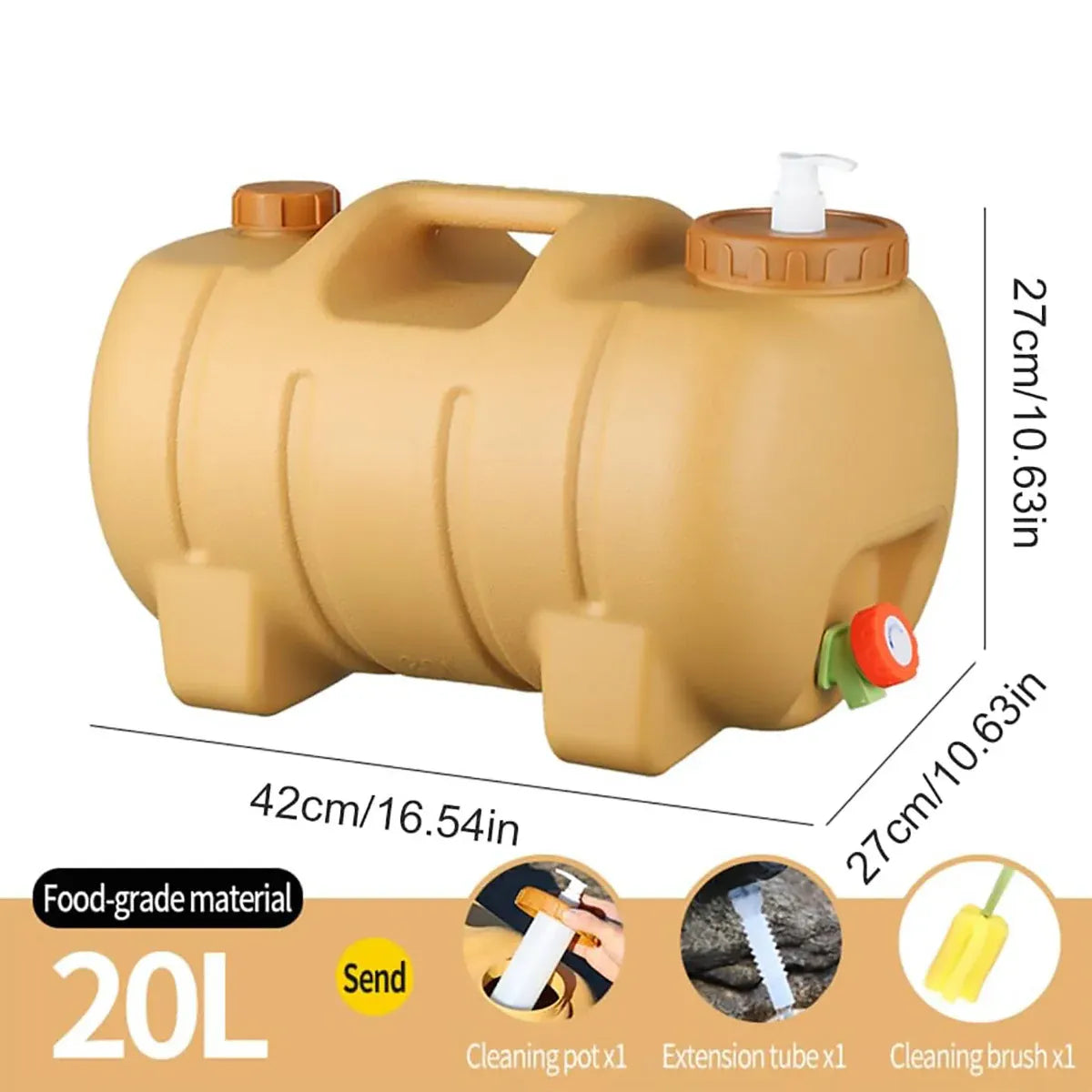 Portable Outdoor Camping Water Storage Tank With Faucet For Car Hiking Travel