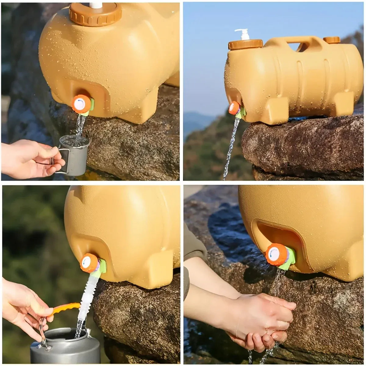 Portable Outdoor Camping Water Storage Tank With Faucet For Car Hiking Travel