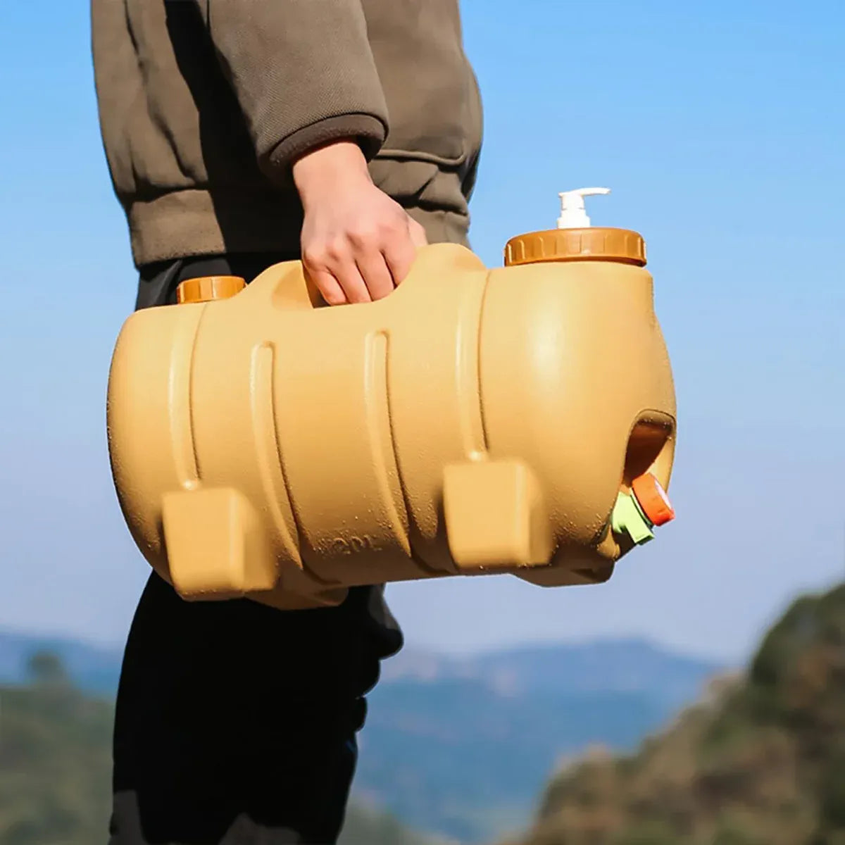 Portable Outdoor Camping Water Storage Tank With Faucet For Car Hiking Travel