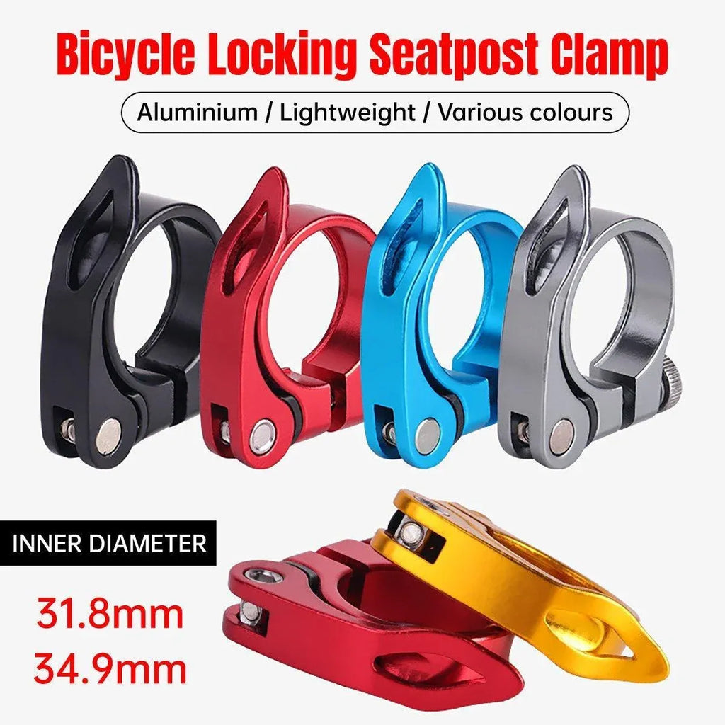 Quick Release Bicycle Seat Tube Clamp Multi Color Lever Lock Cycling Accessories - Silver-3-4