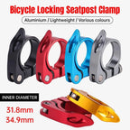 Quick Release Bicycle Seat Tube Clamp Multi Color Lever Lock Cycling Accessories - Silver-3-4