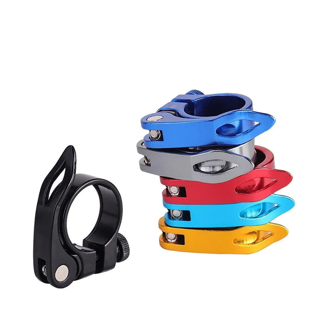 Quick Release Bicycle Seat Tube Clamp Multi Color Lever Lock Cycling Accessories - Silver-3-4