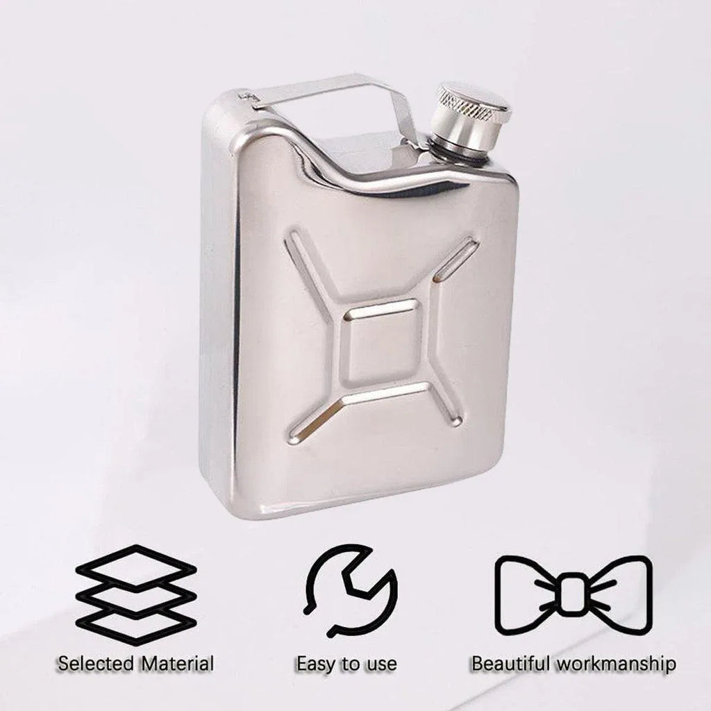 146ml Portable Outdoor Camping Oil Can Thick Stainless Steel Fuel Bottle Flask