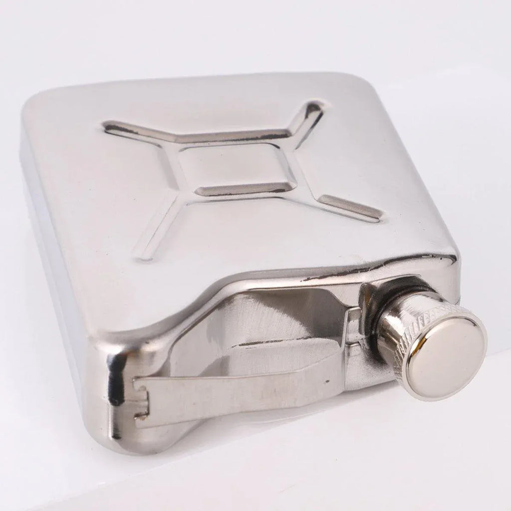 146ml Portable Outdoor Camping Oil Can Thick Stainless Steel Fuel Bottle Flask