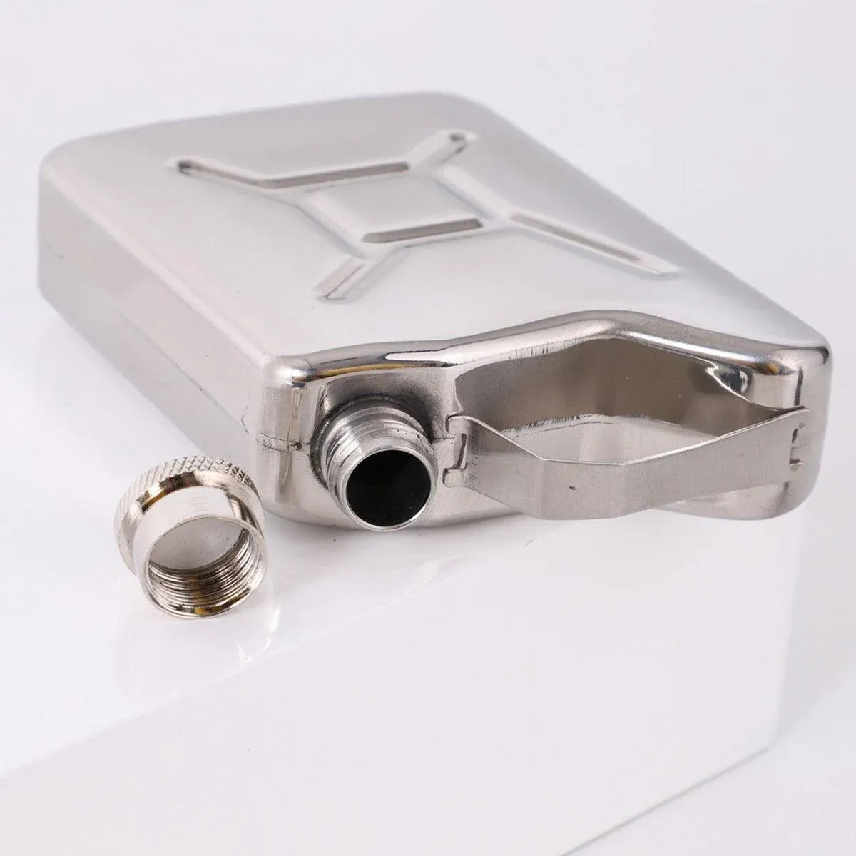 146ml Portable Outdoor Camping Oil Can Thick Stainless Steel Fuel Bottle Flask
