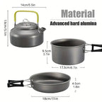 Lightweight Camping Cookware Set Outdoor Cooking Gear 3 Piece Travel Cook Set - Orange