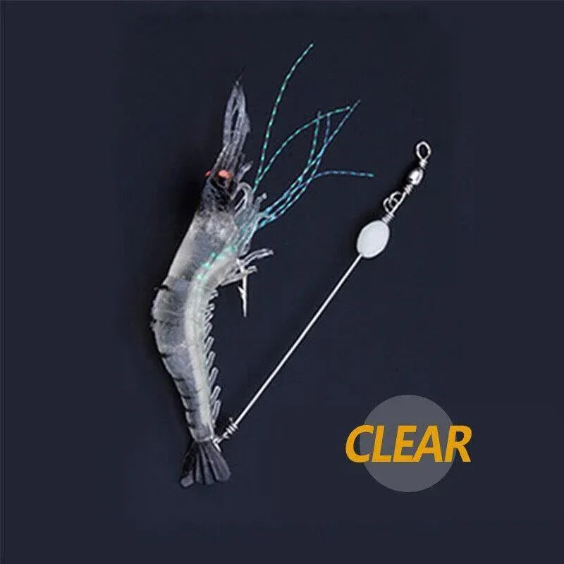 10 Pack Soft Shrimp Lures with Hooks for Bream Flathead Cod and Bass Fishing