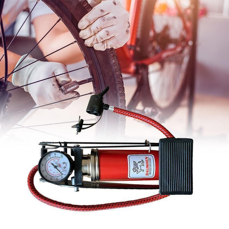 High Pressure Foot Pump Bicycle Ball Motorbike Car Type Inflator Tire Air Pump