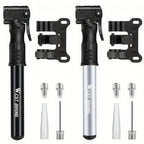 Portable Bicycle Pump Mini Inflatable Tube Pump Tire Inflator for Bike Cycling - Silver