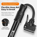 Portable Bicycle Pump Mini Inflatable Tube Pump Tire Inflator for Bike Cycling - Silver