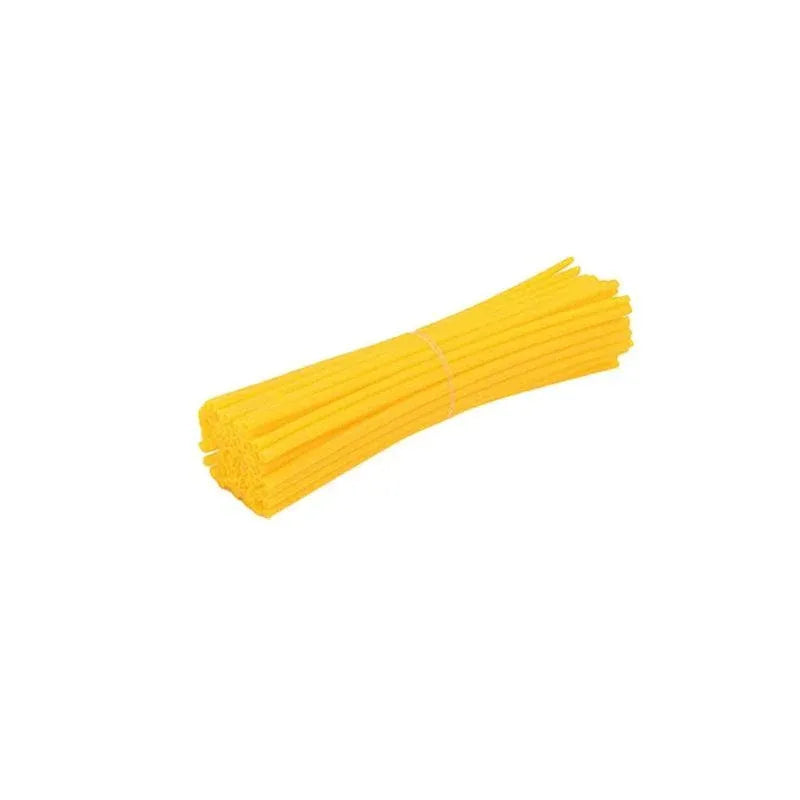 72PCS Wheel Spoke Wrap Sleeves Mountain Bike Bicycle Mtb Wraps Skins Covers - Dark Yellow