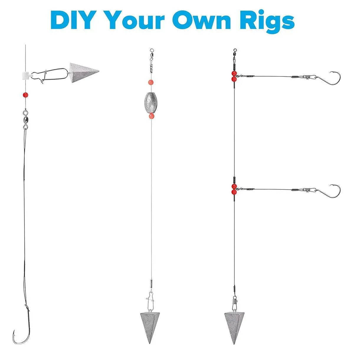 Four Sided Triangular Fishing Lead Sinker with Ring Conical Drop Weight Tackle - 3+4+5+6OZ