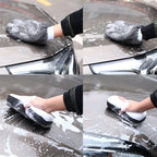 9PCS Car Cleaning Kit Microfiber Towel Wax Sponge Wheel Brush Gloves Set Use - Orange