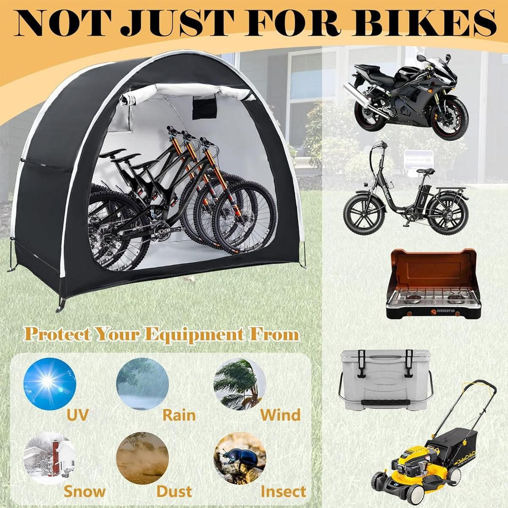 Black Foldable Bicycle Storage Tent 200 x 80 x 165 cm - 1 Piece