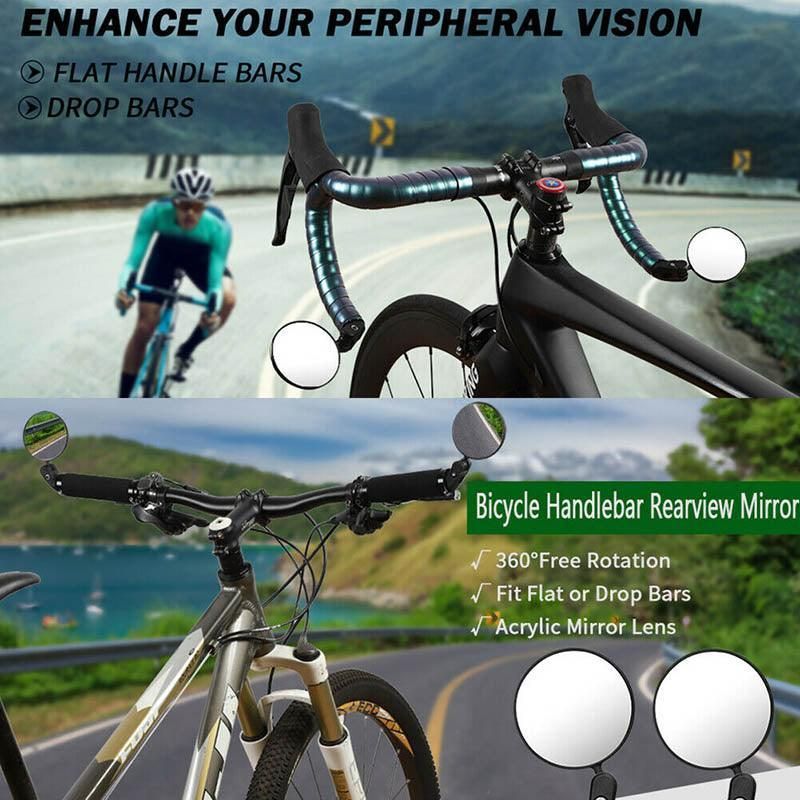 MTB Mountain Bike Rearview Mirror Bicycle Handlebar Convex View Rear Mirror
