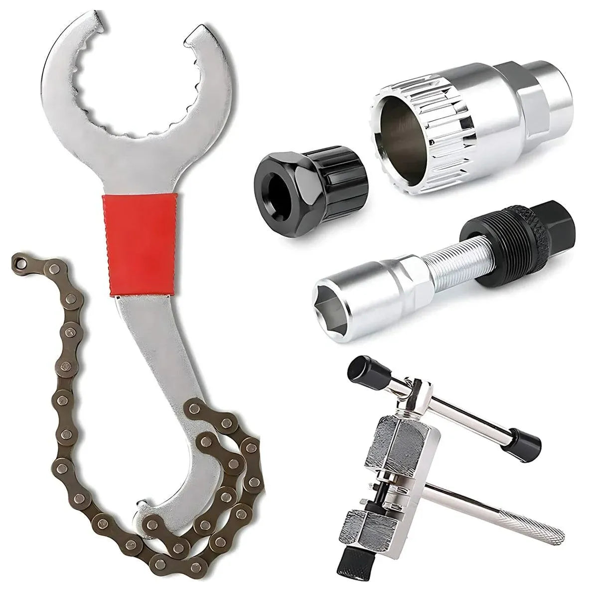 5PCS Bike Repair Tool Kit Crank Puller Chain Breaker Freewheel Bottom Bracket Remover
