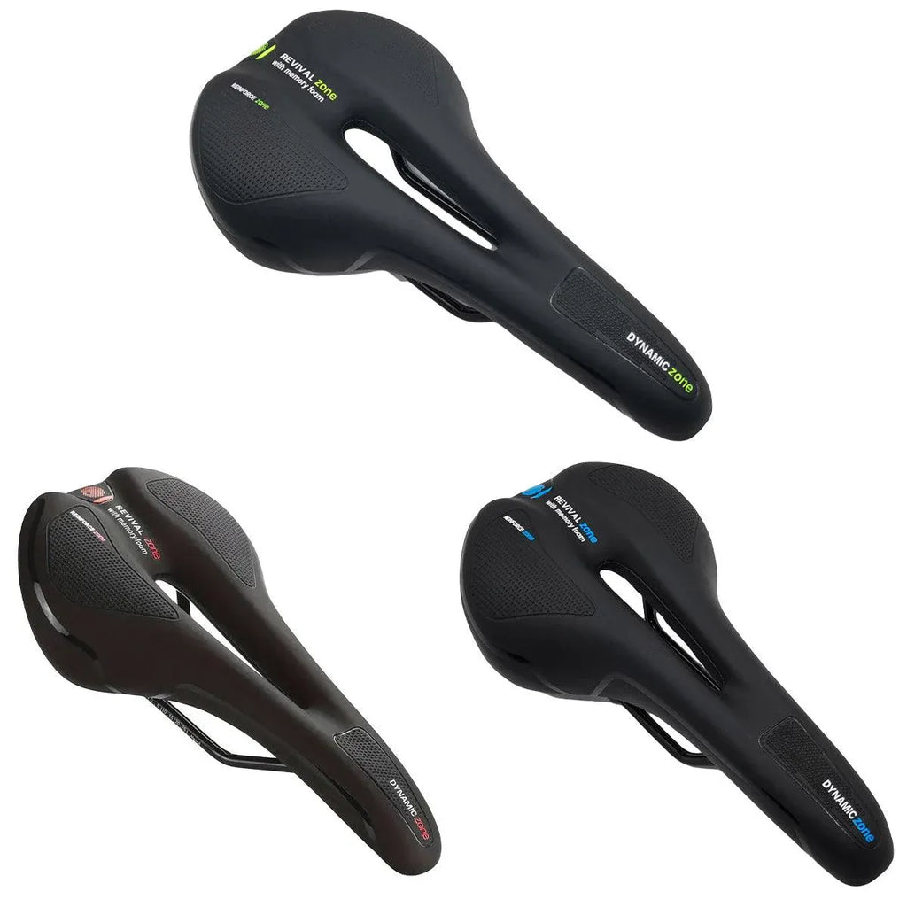 MTB Saddle Hollow Comfort Bicycle Seat Universal Cushion Soft Riding Saddle - Blue