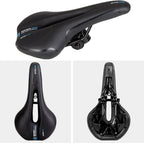 MTB Saddle Hollow Comfort Bicycle Seat Universal Cushion Soft Riding Saddle - Blue