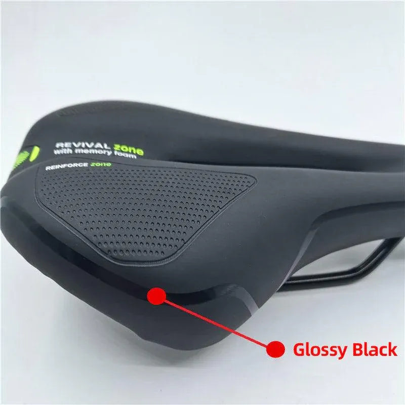 MTB Saddle Hollow Comfort Bicycle Seat Universal Cushion Soft Riding Saddle - Blue