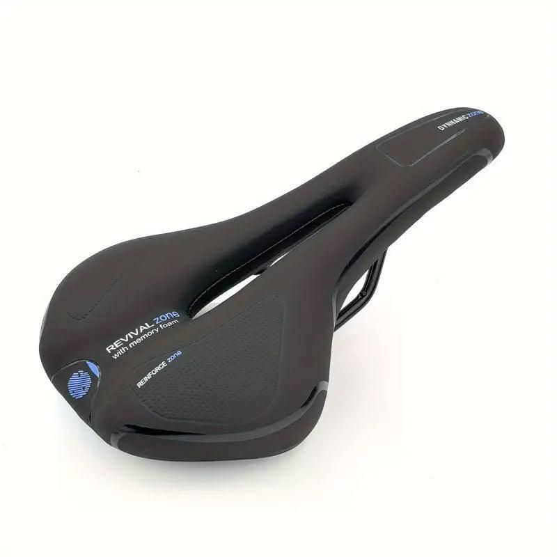 MTB Saddle Hollow Comfort Bicycle Seat Universal Cushion Soft Riding Saddle - Blue