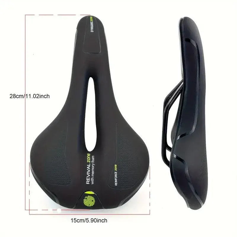 MTB Saddle Hollow Comfort Bicycle Seat Universal Cushion Soft Riding Saddle - Red