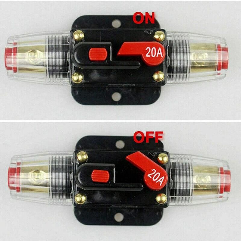 20-150Amp Circuit Breaker Dual Battery Ip67 Waterproof Fuse Manual Reset 12V 24V - 20AMP
