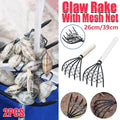 2X Clam Rake Net 5Claw Wood Handle Rake Shell Digging Tool Dig Seafood Tool